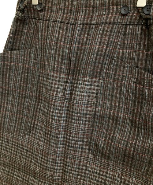 beautiful people（ビューティフルピープル）beautiful people (ビューティフルピープル) gradation blockcheck slit tight skirt ブラウン サイズ:36の古着・服飾アイテム