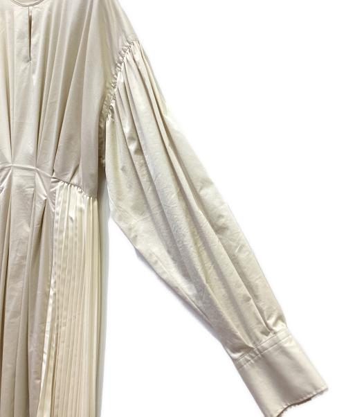 ELENDEEK（エレンディーク）ELENDEEK (エレンディーク) アシメプリーツワンピース ベージュ サイズ:2の古着・服飾アイテム