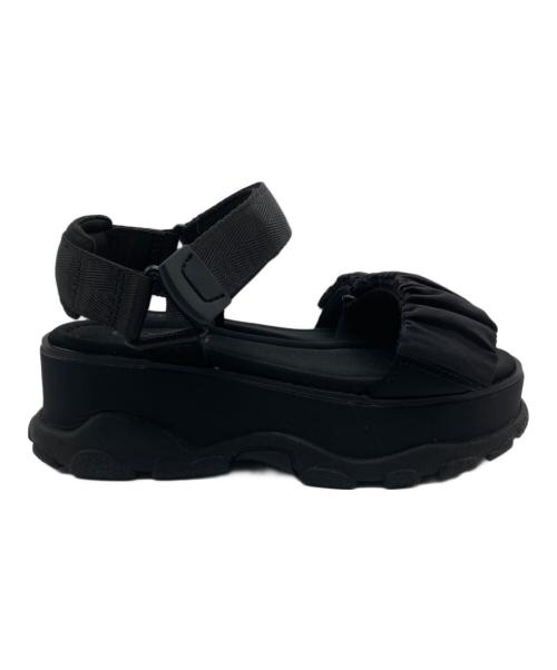 emmi atelier（エミアトリエ）emmi atelier (エミアトリエ) ギャザーストラップサンダル ブラック サイズ:23.5の古着・服飾アイテム