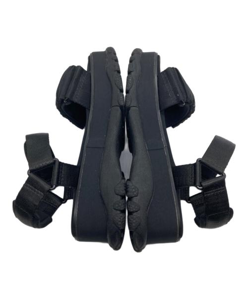 emmi atelier（エミアトリエ）emmi atelier (エミアトリエ) ギャザーストラップサンダル ブラック サイズ:23.5の古着・服飾アイテム