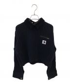 sacai×Carhartt WIPサカイ×カーハート ワーク イン プログレス）の古着「Knit Pullover Detroit」｜ブラック