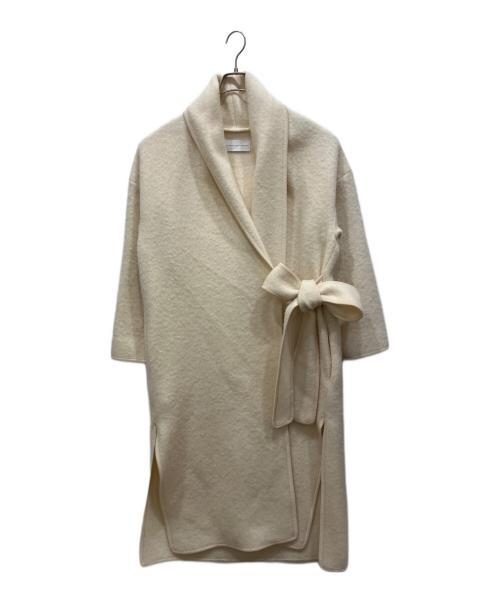 ELISABETH STRAY PEDERSEN（エリザベスストレイペダーセン）ELISABETH STRAY PEDERSEN (エリザベスストレイペダーセン) ショールカラーガウンコート アイボリー サイズ:SIZE XSの古着・服飾アイテム