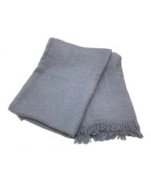 ASAUCE MELER（アソースメレ）の古着「シルクリネン フリンジストール」｜サックスブルー