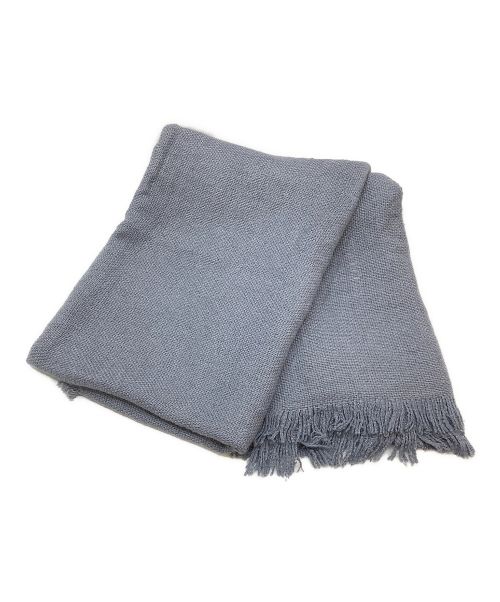 ASAUCE MELER（アソースメレ）ASAUCE MELER (アソースメレ) シルクリネン フリンジストール サックスブルーの古着・服飾アイテム