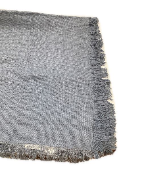 ASAUCE MELER（アソースメレ）ASAUCE MELER (アソースメレ) シルクリネン フリンジストール サックスブルーの古着・服飾アイテム