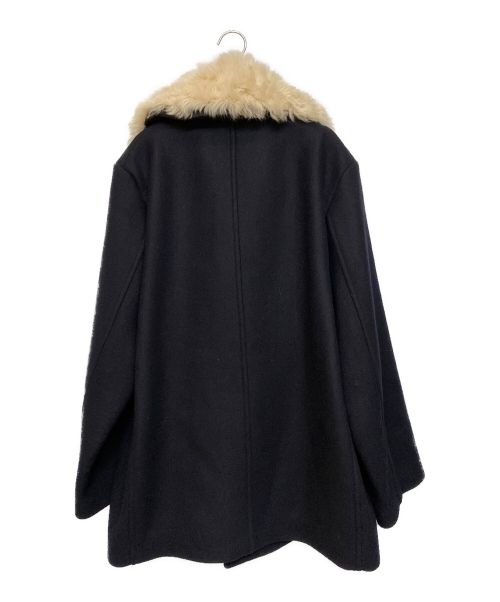 JIL SANDER+（ジルサンダープラス）JIL SANDER+ (ジルサンダープラス) ムートンファーPコート ネイビー サイズ:48の古着・服飾アイテム