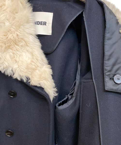 JIL SANDER+（ジルサンダープラス）JIL SANDER+ (ジルサンダープラス) ムートンファーPコート ネイビー サイズ:48の古着・服飾アイテム