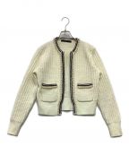 martiniqueマルティニーク）の古着「ラインパールカーディガン」｜ホワイト