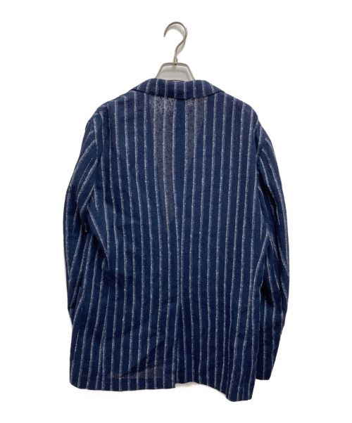 ernesto（エルネスト）ernesto (エルネスト) Gian Franco Bommezzadri (ジャン フランコ ボメザドリ) ストライプ2Bジャケット ネイビー サイズ:50の古着・服飾アイテム