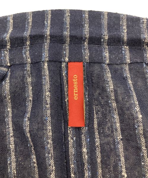 ernesto（エルネスト）ernesto (エルネスト) Gian Franco Bommezzadri (ジャン フランコ ボメザドリ) ストライプ2Bジャケット ネイビー サイズ:50の古着・服飾アイテム