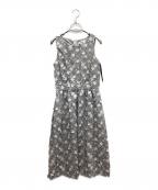 Calvin Kleinカルバンクライン）の古着「刺繍ノースリーブワンピース」｜グレー×ホワイト