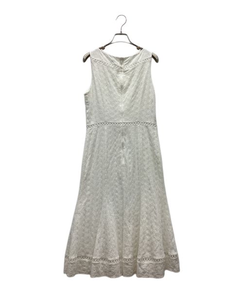 Calvin Klein（カルバンクライン）Calvin Klein (カルバンクライン) ノースリーブレースワンピース ホワイト サイズ:4の古着・服飾アイテム