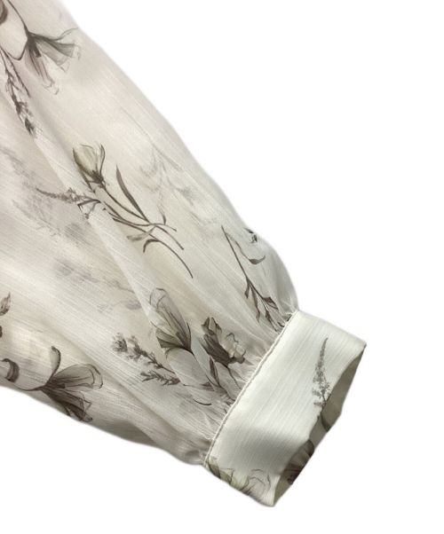 JUSGLITTY（ジャスグリッティー）JUSGLITTY (ジャスグリッティー) シアーフラワープリントワンピース ベージュ サイズ:1の古着・服飾アイテム