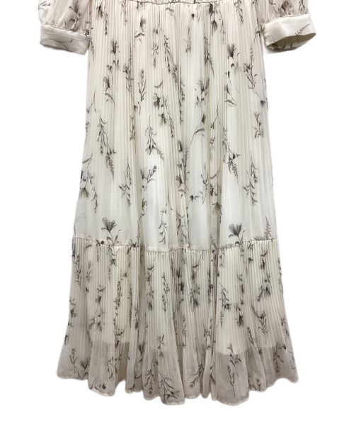 JUSGLITTY（ジャスグリッティー）JUSGLITTY (ジャスグリッティー) シアーフラワープリントワンピース ベージュ サイズ:1の古着・服飾アイテム