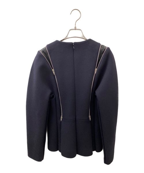 CELINE（セリーヌ）CELINE (セリーヌ) ウールカシミヤジップデザインプルオーバー ネイビー サイズ:36の古着・服飾アイテム