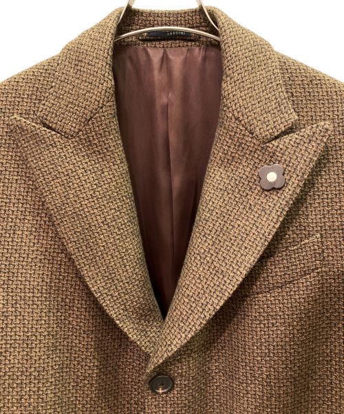 LARDINI（ラルディーニ）LARDINI (ラルディーニ) ウールシルクカシミヤソフトツイード3Bチェスターコート ブラウン サイズ:48 未使用品の古着・服飾アイテム