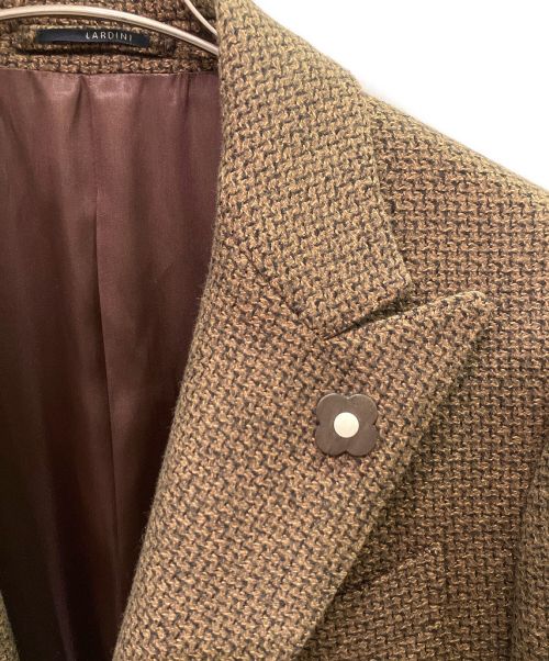 LARDINI（ラルディーニ）LARDINI (ラルディーニ) ウールシルクカシミヤソフトツイード3Bチェスターコート ブラウン サイズ:48 未使用品の古着・服飾アイテム