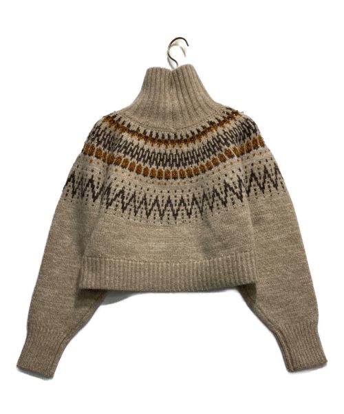 MIESROHE（ミースロエ）MIESROHE (ミースロエ) クロップドノルディックニット ベージュ サイズ:Fの古着・服飾アイテム