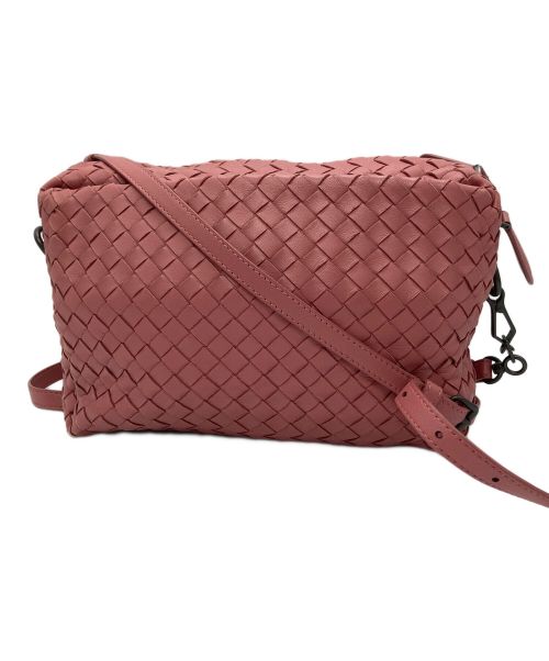 BOTTEGA VENETA（ボッテガベネタ）BOTTEGA VENETA (ボッテガベネタ) イントレチャートショルダーバッグ ピンクの古着・服飾アイテム