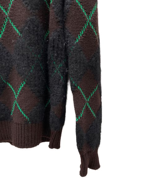 BOTTEGA VENETA（ボッテガベネタ）BOTTEGA VENETA (ボッテガベネタ) Wool Mohair Knit Sweater ブラウン×グリーン サイズ:xsの古着・服飾アイテム