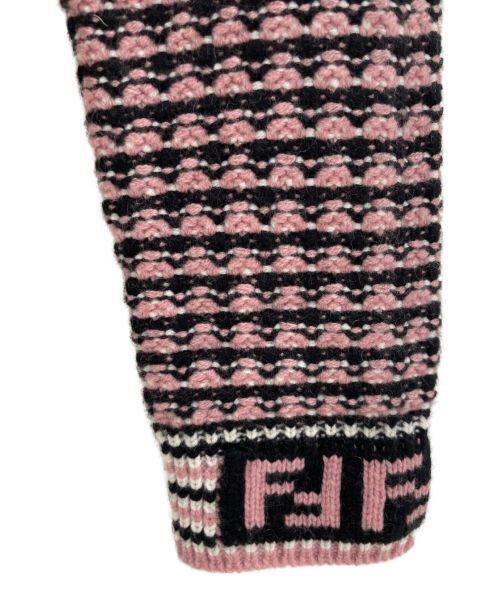 FENDI（フェンディ）FENDI (フェンディ) バイカラータートルネックニット ホワイト×ピンク サイズ:40の古着・服飾アイテム