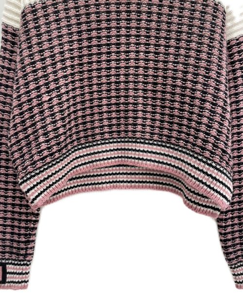 FENDI（フェンディ）FENDI (フェンディ) バイカラータートルネックニット ホワイト×ピンク サイズ:40の古着・服飾アイテム
