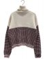 FENDI (フェンディ) バイカラータートルネックニット ホワイト×ピンク サイズ:40：49800円