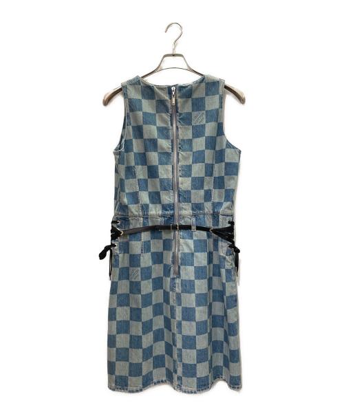 LOUIS VUITTON（ルイ ヴィトン）LOUIS VUITTON (ルイ ヴィトン) ダミエ ノースリーブワンピース インディゴ サイズ:42の古着・服飾アイテム
