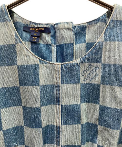 LOUIS VUITTON（ルイ ヴィトン）LOUIS VUITTON (ルイ ヴィトン) ダミエ ノースリーブワンピース インディゴ サイズ:42の古着・服飾アイテム