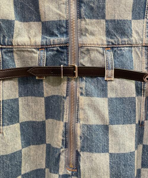 LOUIS VUITTON（ルイ ヴィトン）LOUIS VUITTON (ルイ ヴィトン) ダミエ ノースリーブワンピース インディゴ サイズ:42の古着・服飾アイテム