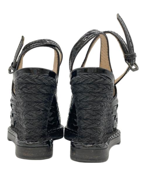 BOTTEGA VENETA（ボッテガベネタ）BOTTEGA VENETA (ボッテガベネタ) ウェッジソールサンダル ブラック サイズ:36の古着・服飾アイテム