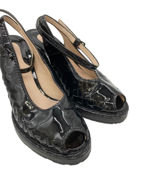 BOTTEGA VENETA（ボッテガベネタ）BOTTEGA VENETA (ボッテガベネタ) ウェッジソールサンダル ブラック サイズ:36の古着・服飾アイテム
