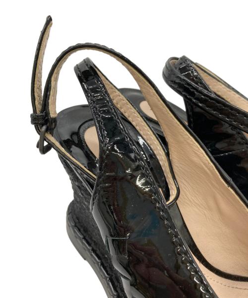 BOTTEGA VENETA（ボッテガベネタ）BOTTEGA VENETA (ボッテガベネタ) ウェッジソールサンダル ブラック サイズ:36の古着・服飾アイテム