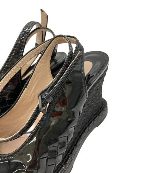 BOTTEGA VENETA（ボッテガベネタ）BOTTEGA VENETA (ボッテガベネタ) ウェッジソールサンダル ブラック サイズ:36の古着・服飾アイテム