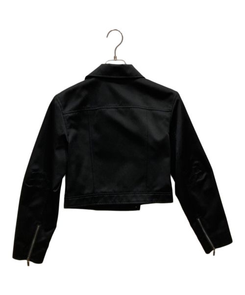 FOXEY BOUTIQUE（フォクシー ブティック）FOXEY BOUTIQUE (フォクシー ブティック) サテン ダブル ライダースジャケット ブラック サイズ:SIZE 38の古着・服飾アイテム