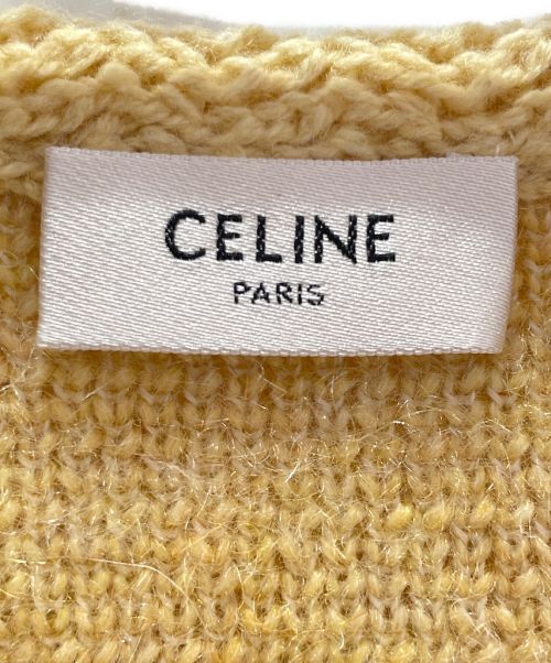 CELINE（セリーヌ）CELINE (セリーヌ) ブラッシュドモヘアクロップドカーディガン イエロー サイズ:XSの古着・服飾アイテム