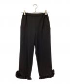 IENAイエナ）の古着「P/Vストレッチフリルパンツ」｜ブラック