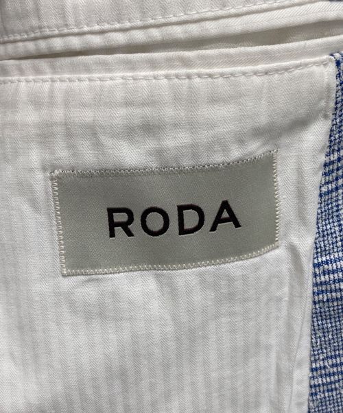 RODA（ロダ）RODA (ロダ) テーラードジャケット ブルー×ホワイト サイズ:48の古着・服飾アイテム