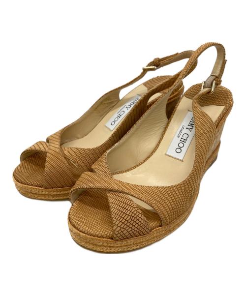 JIMMY CHOO（ジミーチュウ）JIMMY CHOO (ジミーチュウ) コルクサンダル ベージュ サイズ:36の古着・服飾アイテム