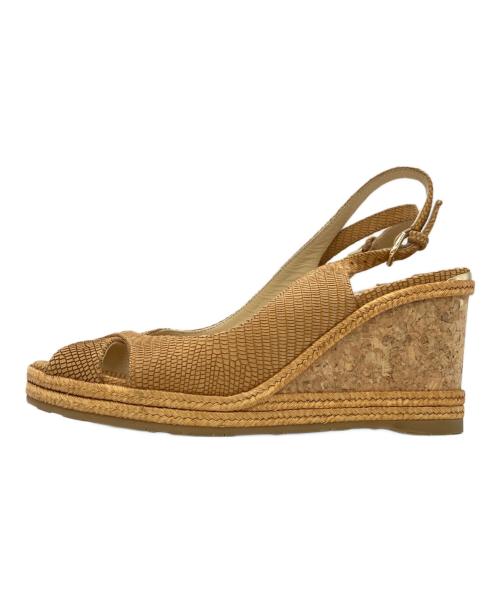 JIMMY CHOO（ジミーチュウ）JIMMY CHOO (ジミーチュウ) コルクサンダル ベージュ サイズ:36の古着・服飾アイテム