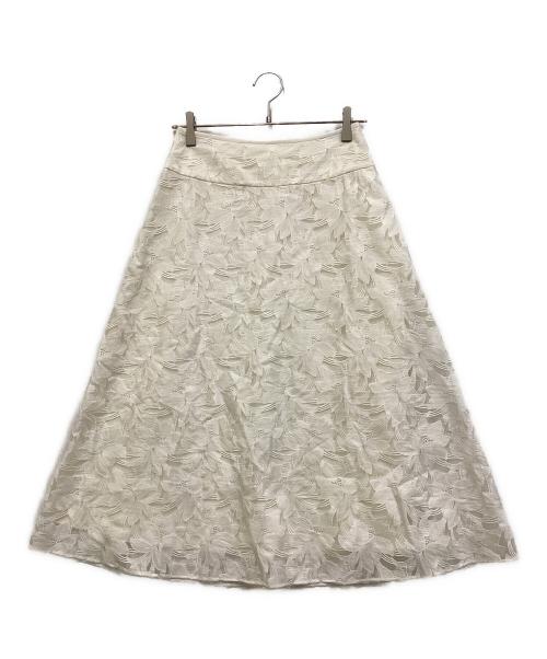 ANAYI（アナイ）ANAYI (アナイ) オーガンジー刺繍スカート ホワイト サイズ:SIZE 36の古着・服飾アイテム