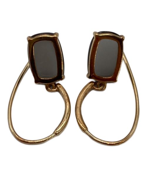 TSUTSUMI（ツツミ）TSUTSUMI (ツツミ) K10イエローゴールドグレームーンストーンピアスの古着・服飾アイテム