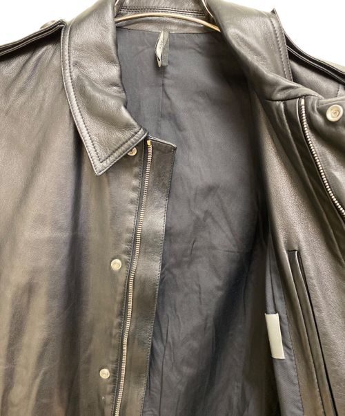 DIOR HOMME（ディオール オム）Dior Homme (ディオール オム) ラムレザージャケット ブラック サイズ:44の古着・服飾アイテム