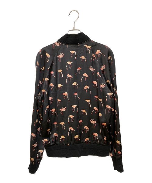 Saint Laurent Paris（サンローランパリ）Saint Laurent Paris (サンローランパリ) サテンフラミンゴボンバージャケット ブラック サイズ:44の古着・服飾アイテム
