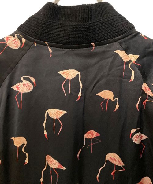 Saint Laurent Paris（サンローランパリ）Saint Laurent Paris (サンローランパリ) サテンフラミンゴボンバージャケット ブラック サイズ:44の古着・服飾アイテム