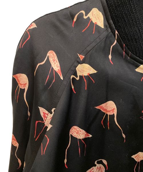 Saint Laurent Paris（サンローランパリ）Saint Laurent Paris (サンローランパリ) サテンフラミンゴボンバージャケット ブラック サイズ:44の古着・服飾アイテム