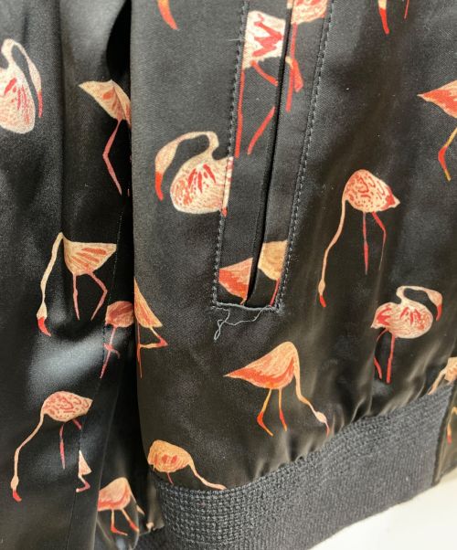 Saint Laurent Paris（サンローランパリ）Saint Laurent Paris (サンローランパリ) サテンフラミンゴボンバージャケット ブラック サイズ:44の古着・服飾アイテム