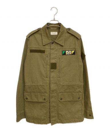 SAINT LAURENT サンローランミリタリージャケット オリーブ44 美品 サンローラン ミリタリージャケット