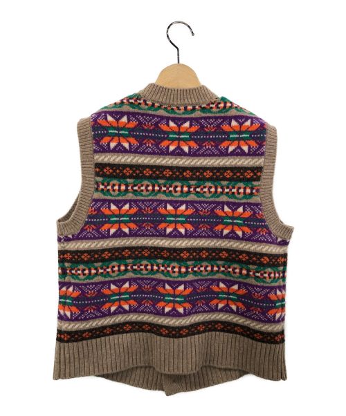 INSCRIRE（アンスクリア）INSCRIRE (アンスクリア) ニットベスト パープル×ベージュ サイズ:-の古着・服飾アイテム