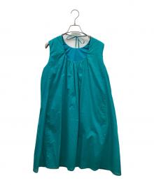 THREE DOTS（スリードッツ）の古着「Cotton loan flair dress」｜グリーン